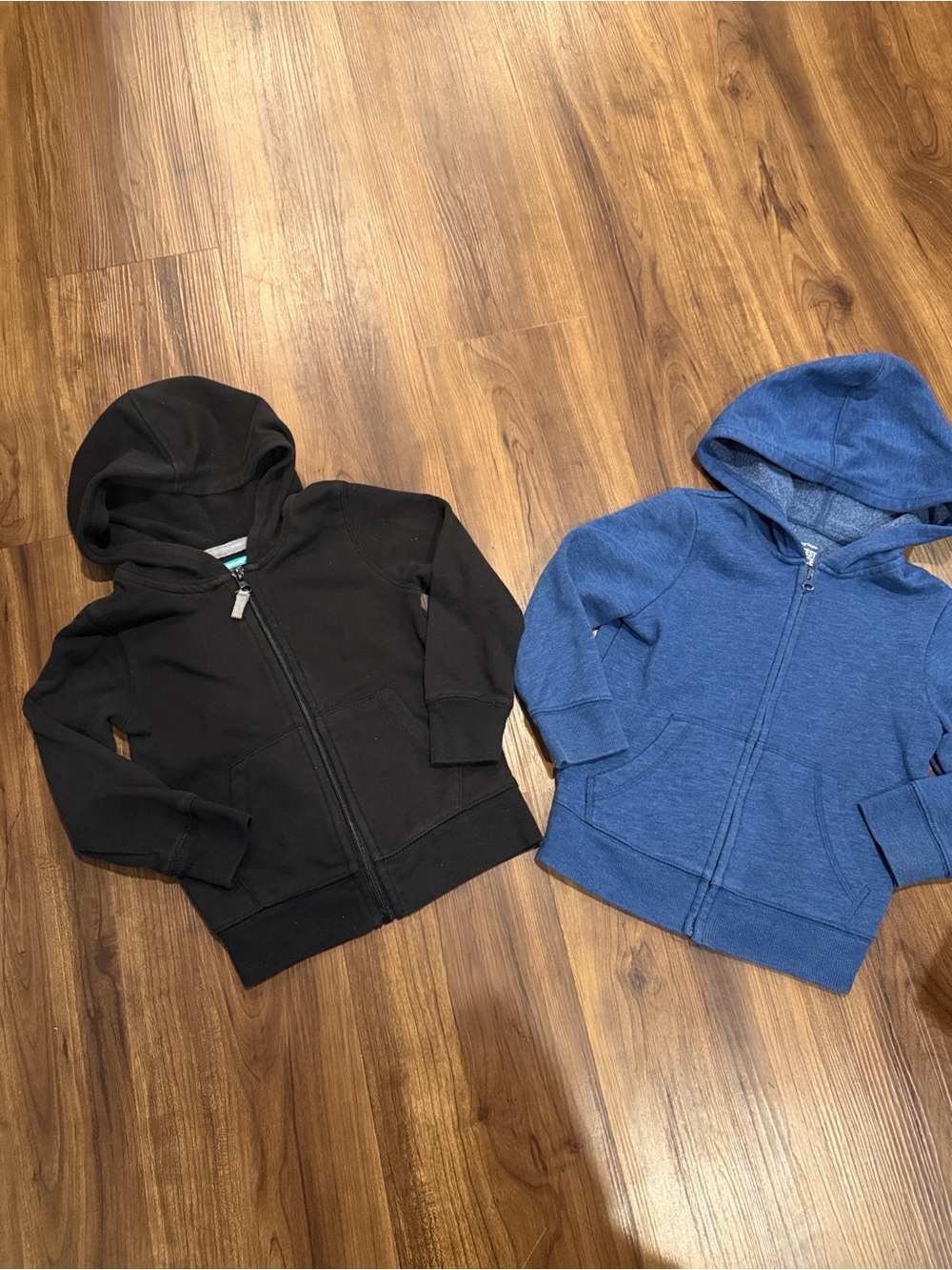 Kids Bundle of two 3T Zip-Up Hoodie Sweatshirts - Black and Blue